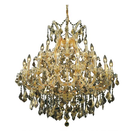 Elegant Lighting Royal Cut Smoky Golden Teak Crystal Maria Theresa 24-Light 2800D36G-GT/RC